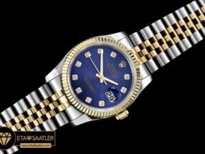 RDJ0268B - DateJust Jub Flt YGSS Dark Blue Diam BP A3135 Mod - 10.jpg